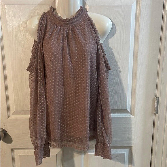 Maurices Tops - Maurices Dusty Pink Cold Shoulder Blouse